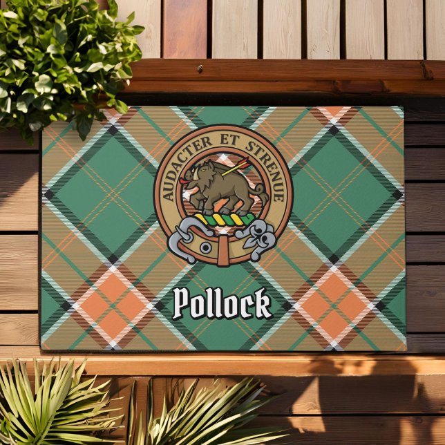 Tapete Clan Pollock Crest sobre Tartan (Criador carregado)