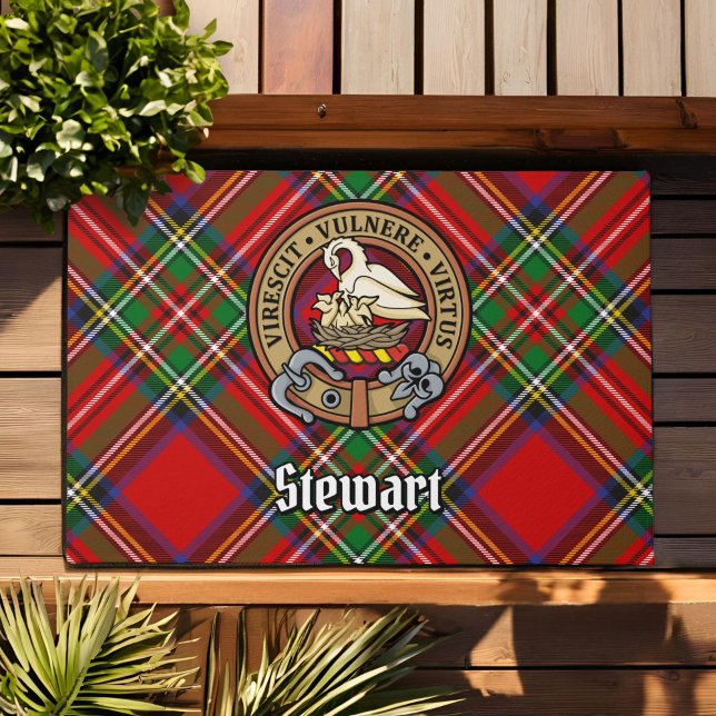 Tapete Clan Stewart Crest sobre o Royal Tartan (Criador carregado)
