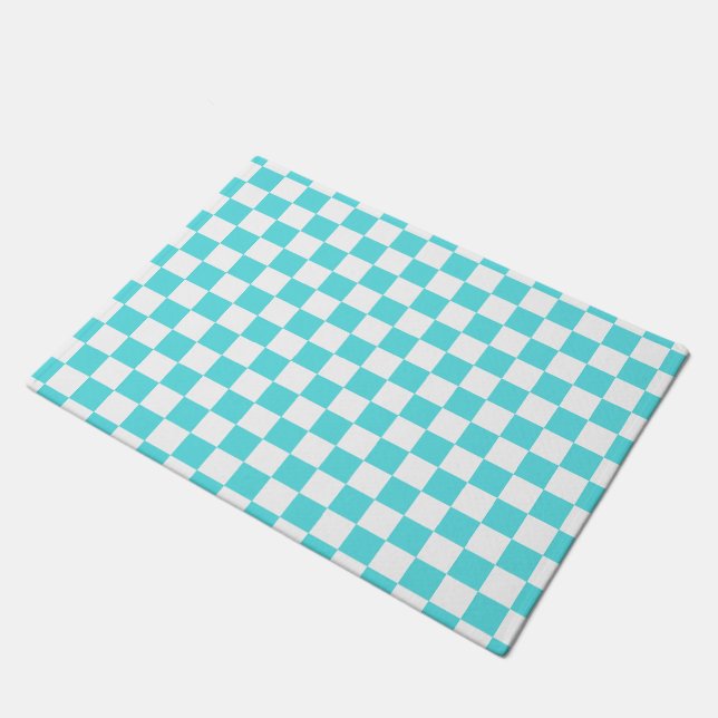 Tapete Classic visual turquoise blue checkerboard  (Inclinado)