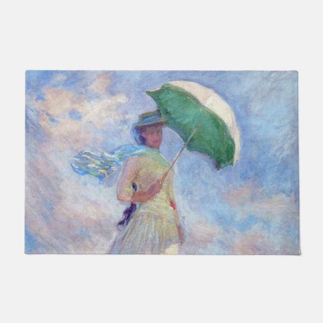 Tapete Claude Monet - Mulher com Parasol virada para a di (Frente)