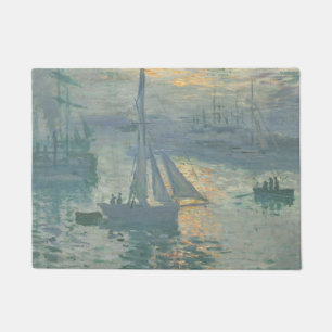 Tapete Claude Monet Nascer do Sol 1873 Barcos de Vela Art