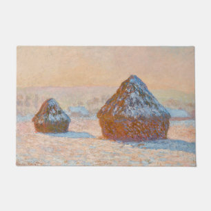 Tapete Claude Monet - Wheatstacks, Efeito da Neve, Manhã