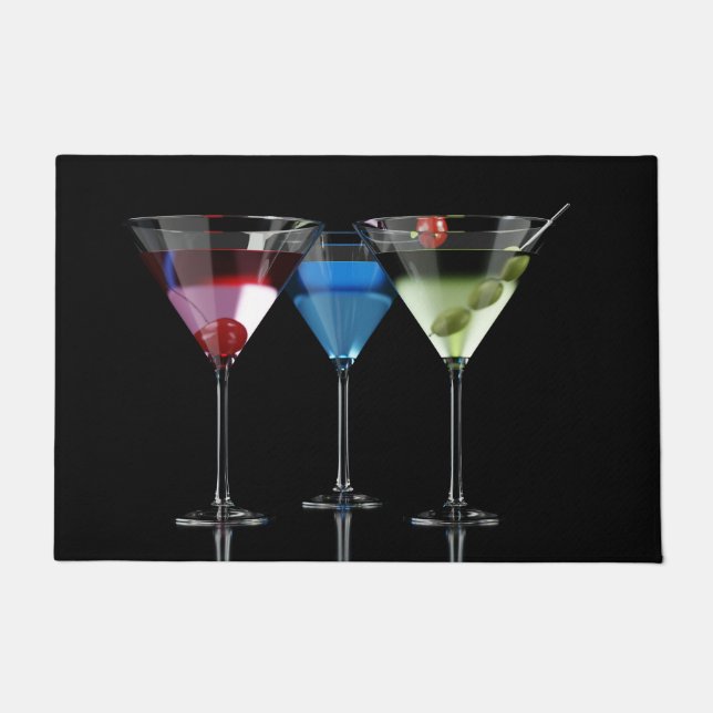 Tapete Cocktails diferentes em copos de martini em preto (Frente)