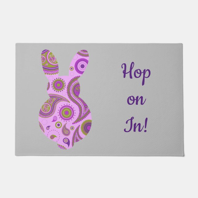 Tapete Coelhinho Engraçado em Paisley Louco (Frente)