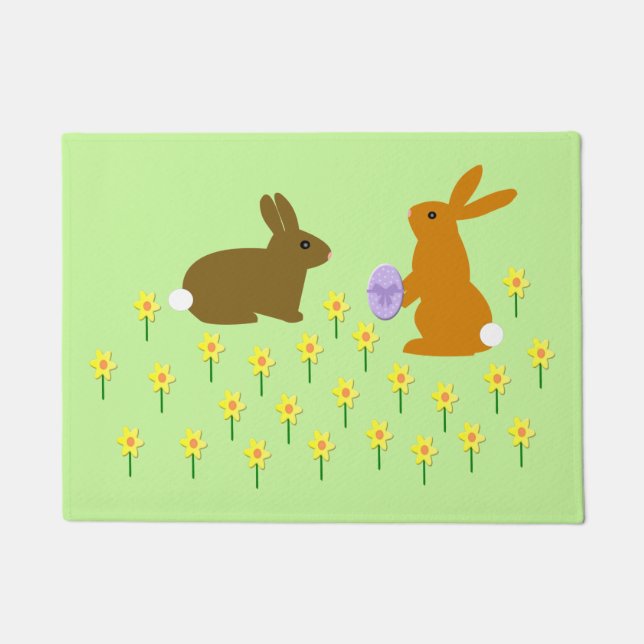 Tapete Coelhinhos de Páscoa e Daffodils (Frente)