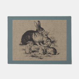 Tapete Coelhos de Fazenda-vindima Fazenda e animais de es