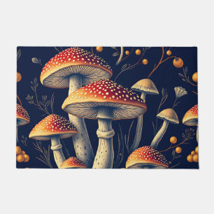 Tapete Cogumelo Amanita Muscaria Escuro Floresta