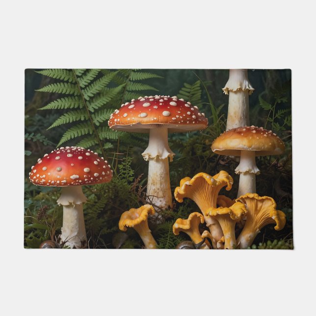 Tapete Cogumelos Fly Agaric Floresta Botânica (Frente)