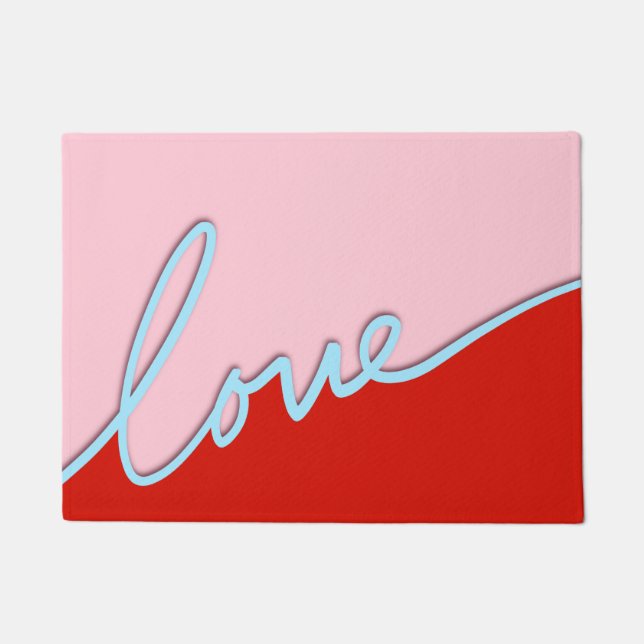 Tapete Coir de Namorados de Script de Amor Mínimo (Frente)