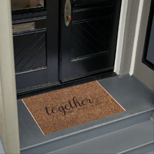 Tapete Coir Faux Personalizável Juntos Fazemos uma Famíli