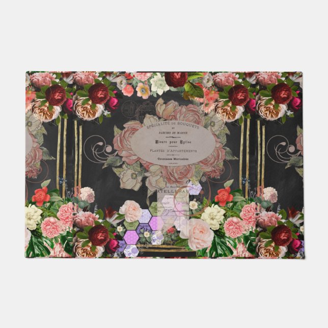 Tapete Colagem de chiques, chic francês,country rustic,fl (Frente)