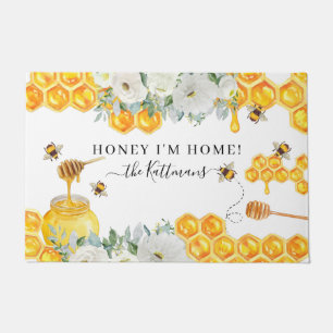 Tapete Colméia Floral Abelha Bumble Monograma