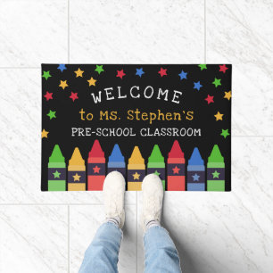 Tapete Colorido Crayons Stars Boas-vindas sala de aula do