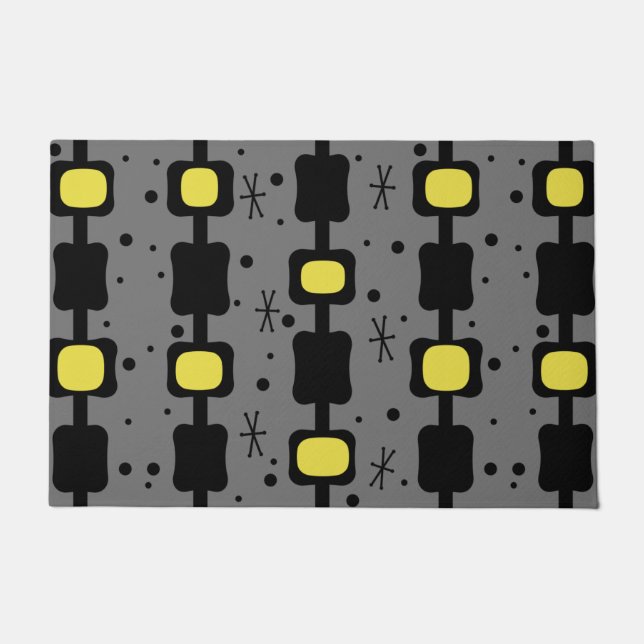 Tapete Colunas do Médio Retroativo Boxes Amarelo (Frente)