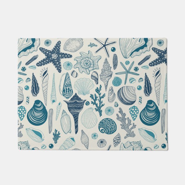 Tapete Conchas marítimas em branco (Frente)