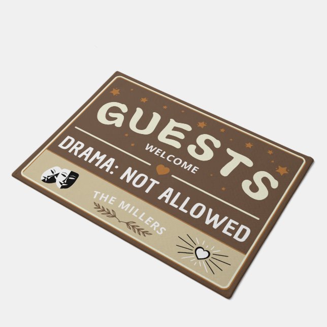 Tapete Convidados - Drama não permitido Nome da família (Inclinado)
