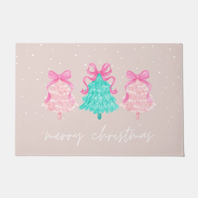 Tapete Coquette Pink Felry Mat de Natal (Frente)