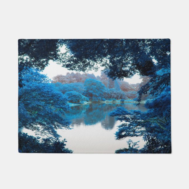 Tapete Cor azul legal, natureza única, lago (Frente)