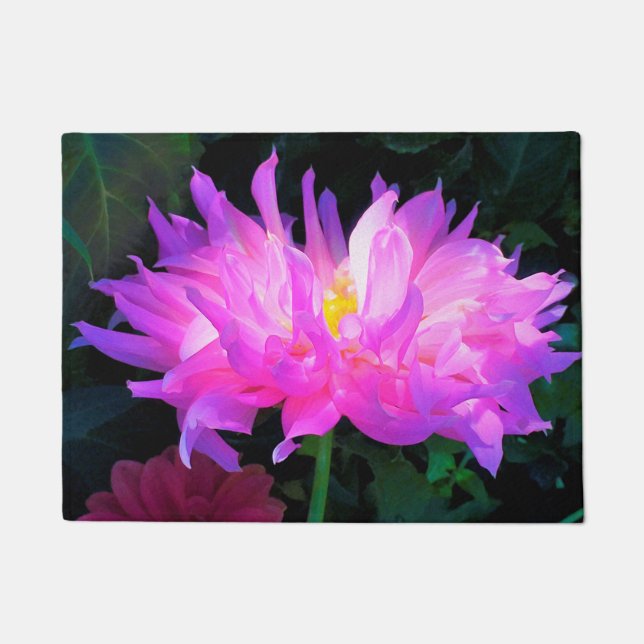 Tapete Cor-de-rosa estonteante e cacto roxo Dahlia (Frente)