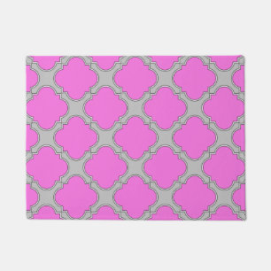 Tapete Cor-de-rosa-quatrefoil e cinzas