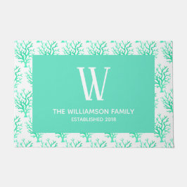 Tapete Corais verdes de gradiente costeiro e nome da famí