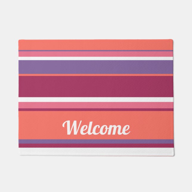 Tapete Coral vivo, vermelho e violeta (Frente)