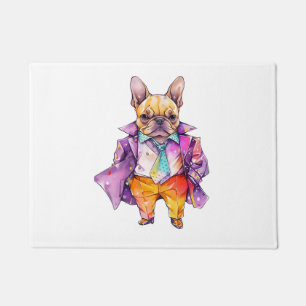Tapete Cores d'água coloridas, buldogue francês. Frenchie