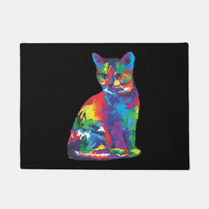 Tapete Cores de Gato Engraçado