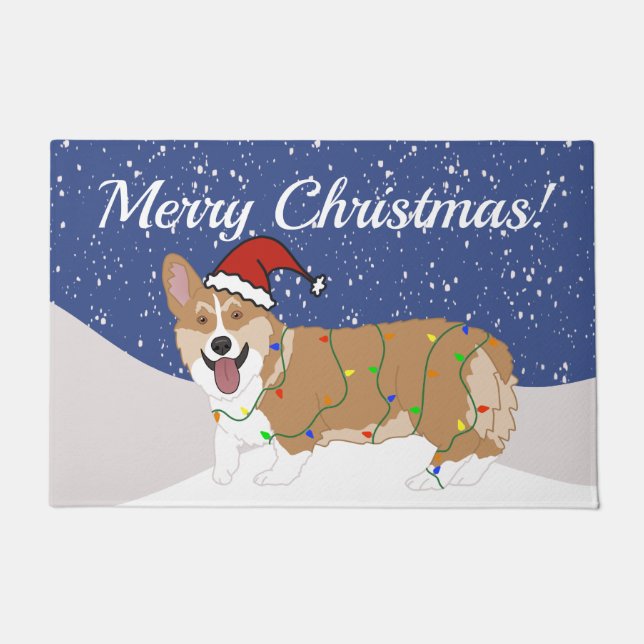 Tapete Corgi de Natal Bonito (Frente)