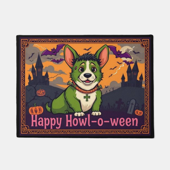 Tapete Corgistein Feliz Como-ê-lo-ween (Frente)