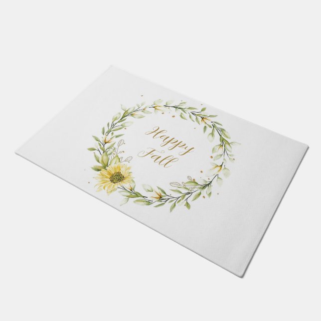 Tapete Coroa de girassóis com texto personalizável  (Inclinado)