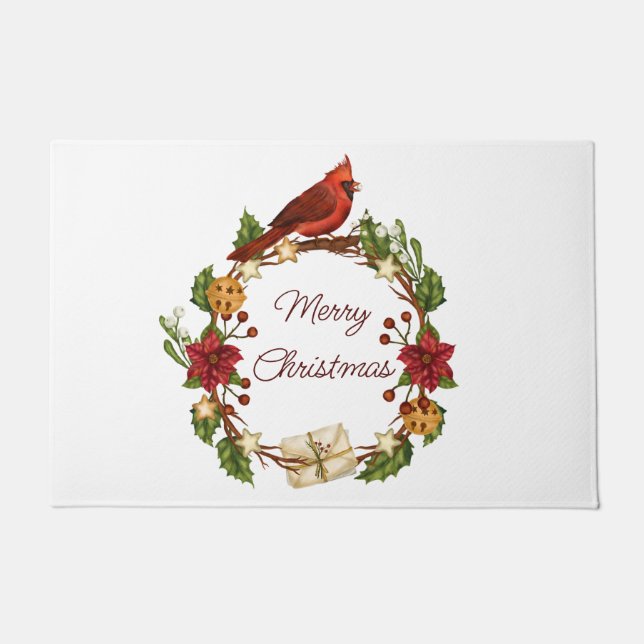 Tapete Coroa de Natal com texto personalizado  (Frente)