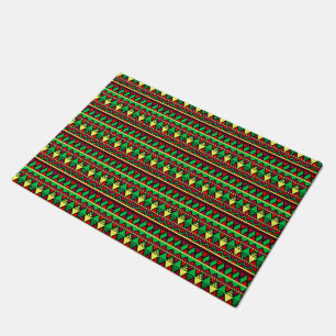 Tapete Correspondente ao Kwanzaa Vermelho Amarelo Verde