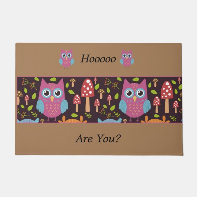 Tapete Coruja Porta-Mata Mistura de Cores Terrestres (Frente)