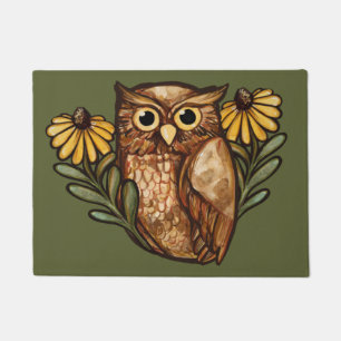 Tapete Corujas de Flores Susan Owl de Olho Negro