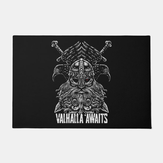 Tapete Corvos de Odin Mitologia Viking Valhalla espera (Frente)