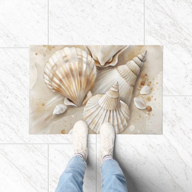 Tapete Costeira de Aquarela de Seashell (Interior)