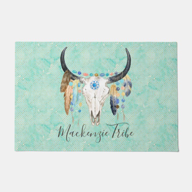 Tapete Crânio de Boho Personalizado (Frente)