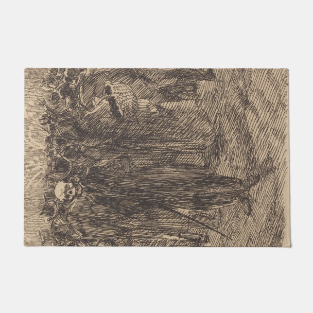 Tapete Crânio na multidão (por Albert Besnard) (Frente)