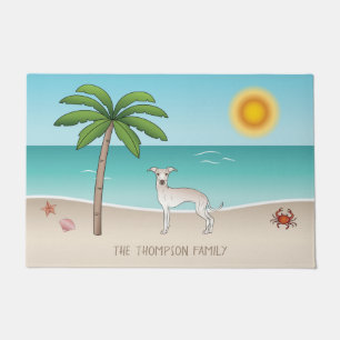 Tapete Cream - Greyhound Italiano Na Praia Tropical De Ve