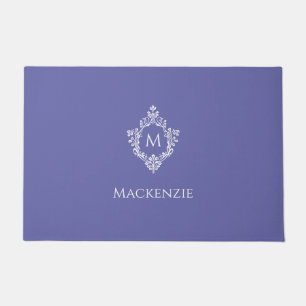 Tapete Crest Vintage Elegante Roxo Inicial Nome Monograma