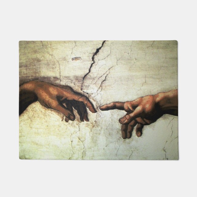 Tapete Criação de Adam - mãos Michelangelo 1475 - 1564 (Frente)