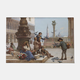 Tapete Crianças alimentando pombos em Veneza (por Paolett