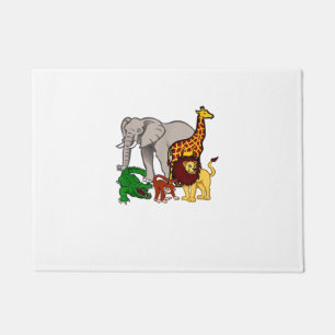 Tapete Crianças Elefante Girafa Meninas Lion Zoo Alligat