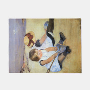 Tapete Crianças Jovens Jogando na Praia (Mary Cassatt)