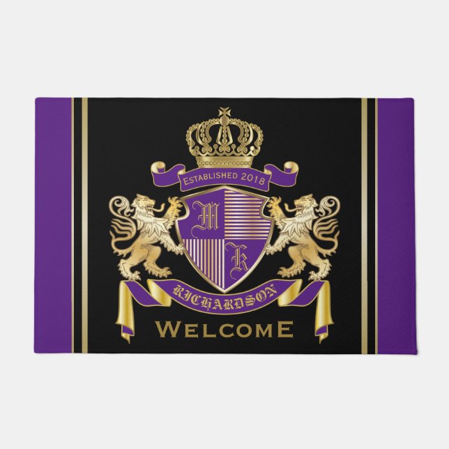 Tapete Criar seu próprio emblema do leão do monograma da (Frente)