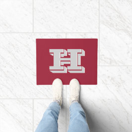 Tapete Crimson and White Varsity Letter Style Monogram