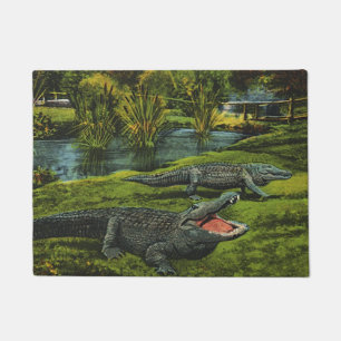 Tapete Crocodilos, Animais Répteis Marinhos Vintage