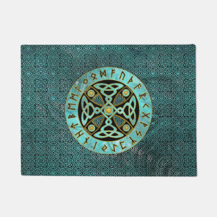 Tapete Cruz celta decorativa - e alfabeto dos Runes