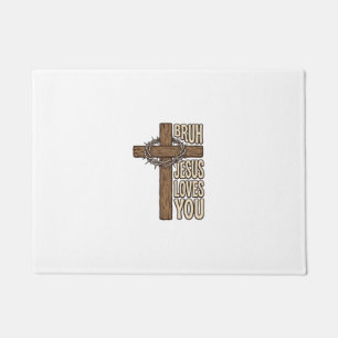 Tapete Cruz de Bruh Jesus Te Ama Vintage Cristão Vecto